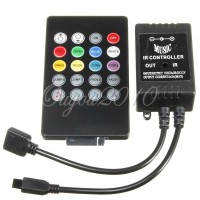 ریموت کنترل موزیکال و درایور LED RGB - مادون قرمز - 20 کلید - درایور 6A